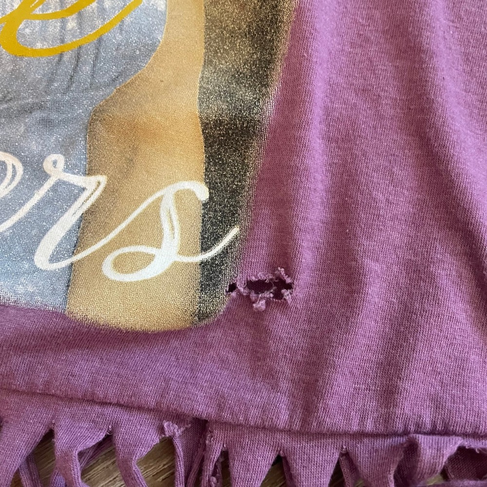 Marilyn Monroe Womens Tank Top XL Purple Cotton Blend Fringe Graphic Racerback - Picture 4 of 6